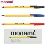 모나미 볼펜 153스틱 굵기1.0mm 1타스 12개입 검정 파랑 빨강 : 공구툴모아