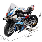 기술 오토바이 moc M1000RR 모델 차량 레이싱 카 42130 빌딩 블록 오토바이 벽돌 장난감 남자 친구 선물 1920 개 : 루카스캣