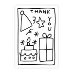 땡큐 직사각스티커 생일 답례품 쿠키 포장 소량 스티커 30장 : 주랑이네