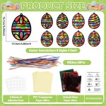 열두바구니창작공예사동 | 론플리니스 32세트 부활절 선캐처 공예 키트 DIY 윈도우 스테인드글라스 효과 종이 바구니 스타일 홈스쿨 교실 장식 봄 아트 창작 게임 활동...