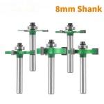1PC 8mm 생크 T 유형 슬롯 커터 비트 베어링 Z3 치아 초경 Rabbeting 라우터 목공 밀링 도구 : 공구는모두여기