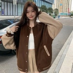 1컬러 여성 기모 야구점퍼 LK-J024 브라운FREE : 주식회사유마켓