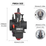 NIBBI 카뷰레터 PWK 34mm 오토바이 350cc 400cc 엔진 바이크 ATV PWK 24mm : 해직다