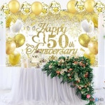 해피 25-50주년 기념 배너 파티 장식을 생일 위한 사인 : KMcompany