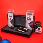 MONTEVERDE USA IMPRESSA 만년필 블랙 24K 세트 골드 잉크 파인 경험 Medium Nib : 가림가령