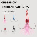 OBSESSION HK004/5/6/22 고 탄소강 깃털 느린 지그 트윈 어시스트 낚시 1/0 2/0 3/0 4/0 2pc 더블 : 범이소교역
