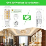 G9 LED 전구 4W,2700K 부드러운 따뜻한 흰색 6팩,G9 바이핀 베이스 샹들리에용,220-240V 360도 빔 각도 가정용 조명 : 홈스윗홈몰