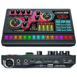 오디오 믹서, PC/폰 라이브 스트리밍 노래하는 게임용 사운드 보드, XLR /6.35mm /3.5mm 마이크, X5 오토튠이 있는 Sining, 스트리밍용...
