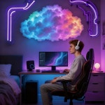 스튜디오알레(STUDIOALLEZ) | 그롤알레터 2026 새로운 DIY USB 기반 썬더 클라우드 LED 조명 장식... 통한 천장용 침실 게임 또는 파티를 독특한 분위기 연출 : 콩샵스튜디오