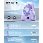 와쿡 데스크 선풍기 2팩 100 속도 무보정 2000mAh 배터리 작동 휴대용 선박 필수품용 충전식 테이블 커플용 선물 기숙사 사무실 침실...