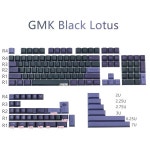 141키/세트 GMK 블랙 로터스 키캡 PBT 염료 서브 키캡 체리 프로파일 키캡 2.25U 2.75U 3U 7U 스페이스바 ISO Enter 포함...