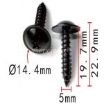 100PCS 5MM 자동 금속 패스너 클립 현대 12493 05207E 용 블랙 크로스 태핑 나사 후면 머드 : 반월무역11