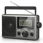 최고의 수신 기능을 갖춘 GREADIO 휴대용 단파 FM 스피커, LCD 설정, 잭, AM/FM Radio : 스스아
