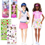 eAj 용 바비 스포츠 인형 세트 - 골프 및 테니스 선수 바비 플러스 스티커 번들, 기타 | 여자, 남자를 위한 운동선수 인형 : 클래어에이제이