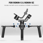 듀얼 핸드그립 DJI RS3 프로 RS4 RS2 로닌 S SC 짐벌 핸들 키트 미니 NATO 레일 2개 포함 : 에이치케이모터