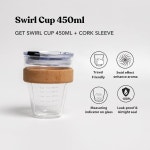 스완즈(swanz) | SWANZ 뚜껑 ) 코르크 및 있는 휴대용(445 차 여행용 컵 유리 소용돌이 머그 커피 : 바마하