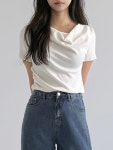 투웨이 셔링 드롭 스판 반팔 티셔츠 T0414 : 하품HAPOOM