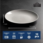딸기 스트리트 10.5인치 케이터링 쿠페 디너 접시 12개 세트 화이트 Coupe Appetizer Plate : 오브제이1