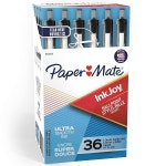 페이퍼메이트 잉크조이 300 RT 볼펜 블랙 1 Count (Pack of 36) : 밸류마스터