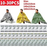 10 20 30PCS 골드 담요 인명 차단제 장비 생존 비상 실버 캠핑 자외선 구조 키트 20pcs Silver A : 센트럴딜하우스
