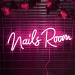 Naill room(네일룸) | 네온 사인 매니큐어 숍 네일 룸 장식 벽 뷰티 살롱 간판 1. nails room 50x18cm : 지이유3호점