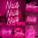 Naill room(네일룸) | 네온 사인 매니큐어 숍 네일 룸 장식 벽 뷰티 살롱 간판 1. nails room 50x18cm : 지이유3호점