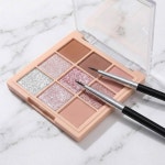MATWSEC 8 PCS 아이라이너 브러시 파인 파우더를 포인트 및 바르는 메이크업 휴대용 여성용 젤 습식 키트 : 온슈어룸