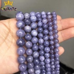 천연 엔젤 라이트 비즈 라운드 블루 루즈 스톤 쥬얼리 만들기 DIY 팔찌 목걸이 액세서리 15인치 스트랜드 6/8/10/12mm : 범이소경영