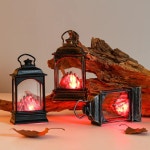 할로윈 장식용 벽난로 장식품 캔들 윈드 랜턴 휴대용 휴일 분위기 연출 소품 1. Fireplace-Gold : 해외다모아3호점