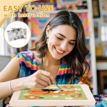 성인 초보자를 위한 두들림 잠자는 여우 DIY 펀치 바늘 자수 키트, 프레임, 패브릭 패턴, 실타래, 실타래, 핀치 바늘이 있는 9.4인치 귀여운 폭스...