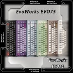 EvoWorks EVO75 트라이 모드 기계식 키보드 무선 알루미늄 게임용 핫 스왑 신속하게 분리 가능한 PC 액세서리 G y FR4 Switch...