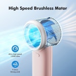 와쿡 휴대용 핸드헬드 터보 팬, 4000MAH 사무실, 남성용 해변, 포켓 개인용 소형 Light pink : 더준다.