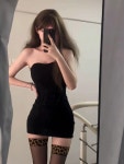 리키원로직스 | 여성용 검은색 와이어 코르셋 튜브톱 원피스 슬림핏 스커트 검은 치마 S : 다온트레이더스