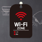 규규몬 Wi-Fi ZONE 사각안내판 알림판 블랙 식당안내판 카페인테리어소품 와이파이표지판 : 규규몬