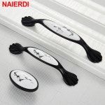 호환 NAIERDI-빈티지 잉크 페인팅 세라믹 캐비닛 손잡이 골동품 서랍 옷장 문 유럽 가구 : 자작나무이