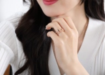 14k 스마일반지 데일리 18k 두줄반지 검지 : 제이앤골드