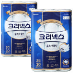 크리넥스 울트라클린 3겹 25m, 30롤 x2개 / 천연펄프 비데 화장지 두루마리 휴지 : 주식회사 올바른 -올핏