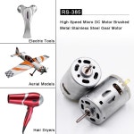 12V 브러시 DC 모터 고속 마이크로 전기 도구 용 스테인레스 스틸 RS-385