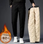 3중구조 압열 누빔 양털패딩바지 남자등산바지 등산복