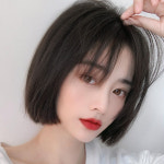 옆머리 똑딱이 부분가발 내추럴블랙 정수리 헤어피스