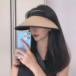 헨리제이에스 라탄 여성 선캡 라피아 밀짚모자 썬캡 라피아 썬캡 미색