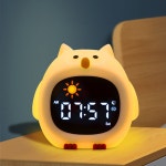 귀여운 LED 무드등 탁상 알람시계 3 핑크토끼 조명 시계