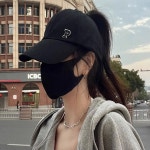 여성 올림머리 포니테일 뒤오픈형 볼캡 야구모자