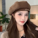 트렌디 베레모 영문 비행기 레터링 조절끈 화가모자