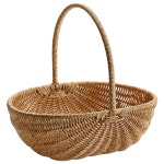 여행 직조 고리 버들 빵 바구니 플라스틱 등나무 보관 거치대 음식 따기