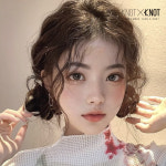 브랜드엑스 간단한 컬러 브릿지 똥머리 인조 가발 머리끈