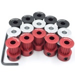 POWGE 5PCS 16 TH 2GT 2MGT 동기 풀리 보어 고무 GT2 벨트