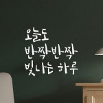 모노먼트 모노먼트 캘리그라피 레터링 스티커 - 오늘도 반짝반짝 빛나는 하루 S 흰색 LC-034