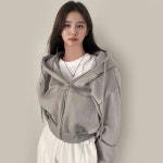 여성 3컬러 피치기모 가을 겨울 후드 크롭 집업자켓 짚업재킷 주머니재킷 크롭재킷