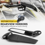수정 된 오토바이 백미러 사이드 Yamaha YZF R1 R6 R25 R3 Suzuki GSXR 용 LED 라이트로 조정 가능한 회전 윈드 윙